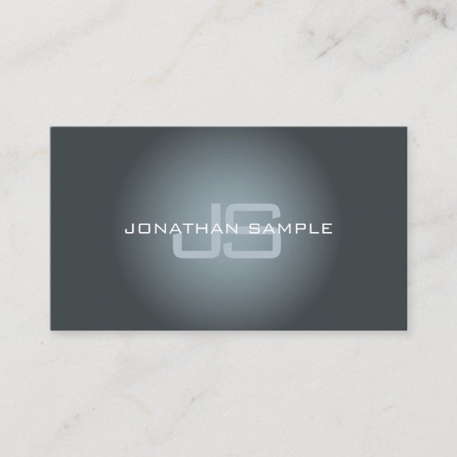 Berufliches elegantes Monogramm Minimalistisch Sch Visitenkarte (Vorderseite)