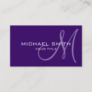 Berufliches elegantes Monogramm Schlichtes Violett Visitenkarte