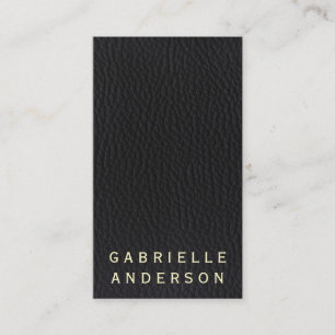 Berufliches, elegantes schwarzes Leder mit fett fo Visitenkarte