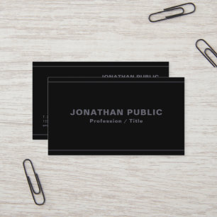 Berufliches elegantes Template Black & Anthracite Visitenkarte