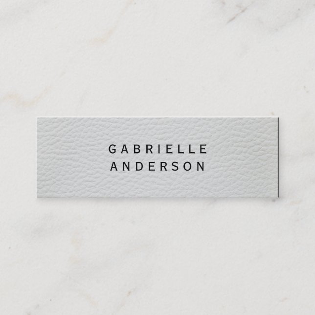 Berufliches, elegantes weißes Leder Mini Visitenkarte (Vorderseite)