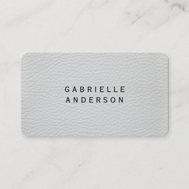 Berufliches, elegantes weißes Leder Visitenkarte (Vorderseite)