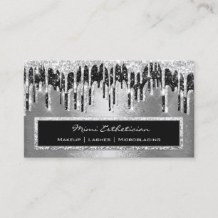 Berufliches Event Eyelash Silver Black Tropfen Met Visitenkarte