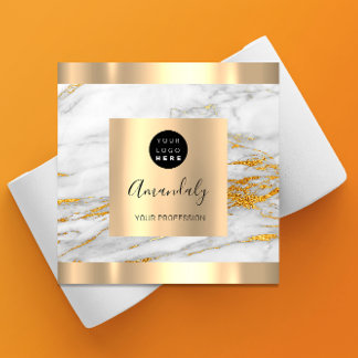 Berufliches Event-Planer-Marble-Gold-Logo Quadratische Visitenkarte