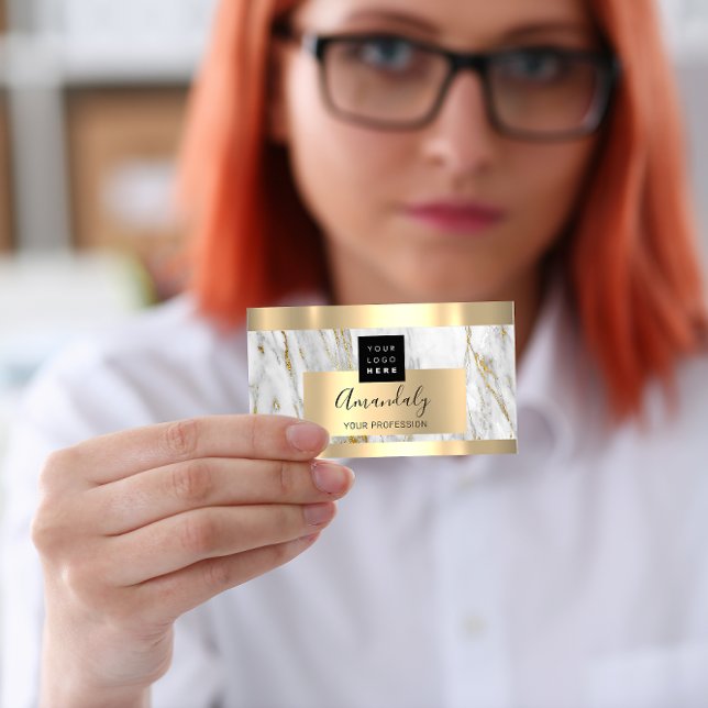 Berufliches Finance Investment Marble Gold-Logo Visitenkarte (Professional Finance Investment Marble Gold Logo Business Card)