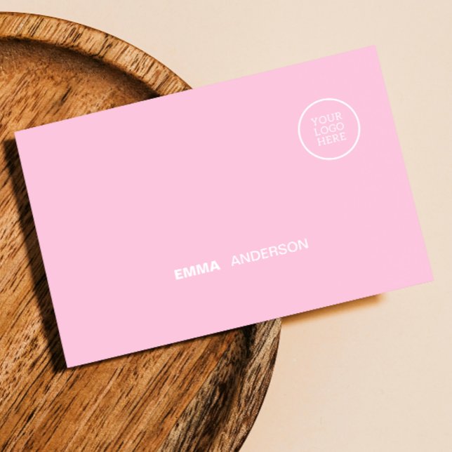 Berufliches Firmenlogo Fett rosa QR-Code Visitenkarte (Professional Business logo Bold Pink Qr Code Business Card)