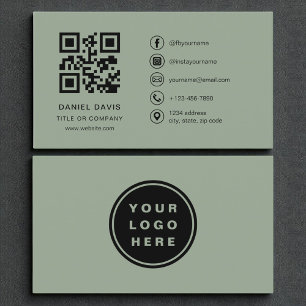 Berufliches Firmenlogo für den grünen QR-Code Visitenkarte