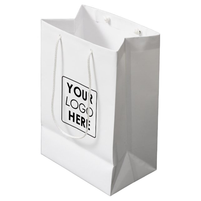 Berufliches Firmenlogo Mittlere Geschenktüte (Vorderseite Schrägansicht)