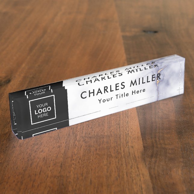 Berufliches Firmenlogo Namensplakette (Seite)