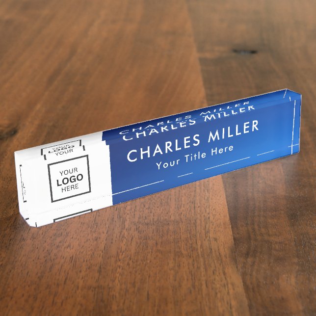 Berufliches Firmenlogo Namensplakette (Seite)