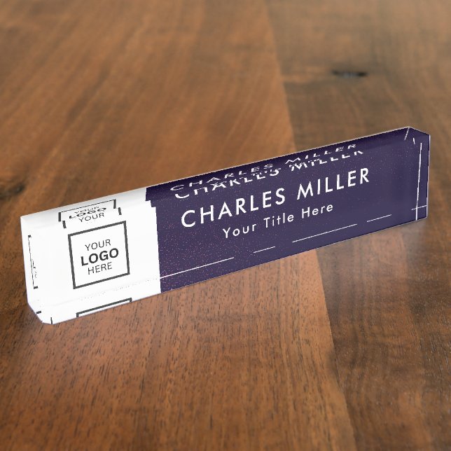 Berufliches Firmenlogo Namensplakette (Seite)