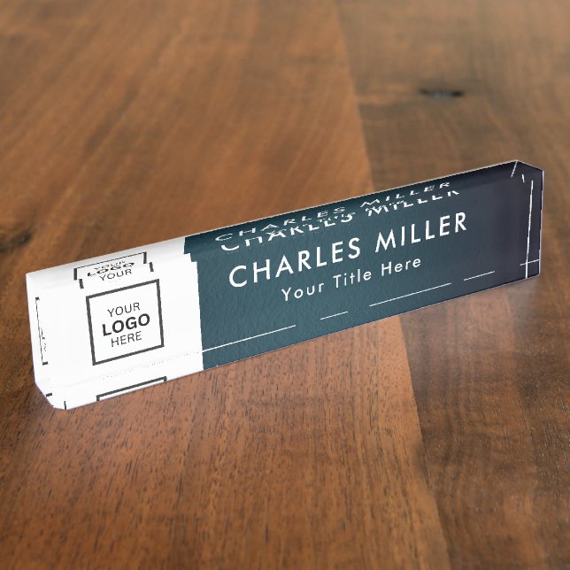 Berufliches Firmenlogo Namensplakette (Seite)