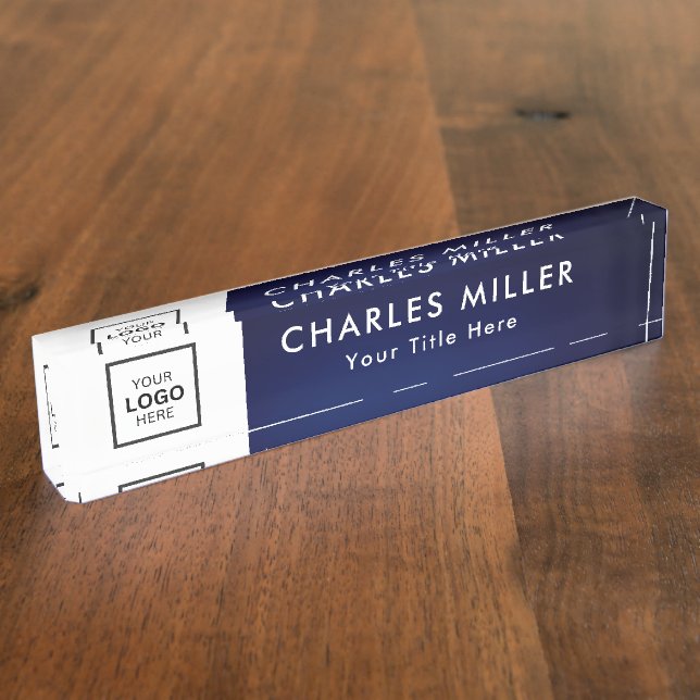 Berufliches Firmenlogo Namensplakette (Seite)