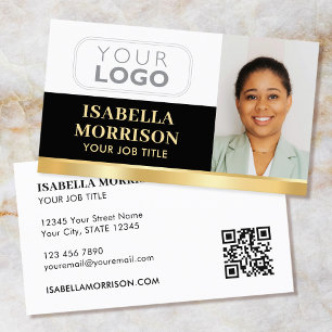 Berufliches Firmenlogo QR Black Gold Visitenkarte
