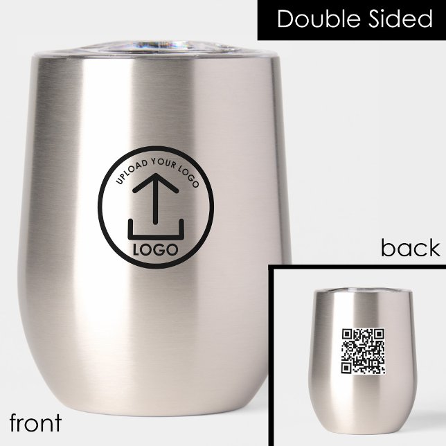 Berufliches Firmenlogo - QR-Code (Professional Business Logo Promo QR Code Modern Thermal Wine Tumbler)