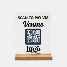 Berufliches Firmenlogo QR Code Business Blue Acrylschild