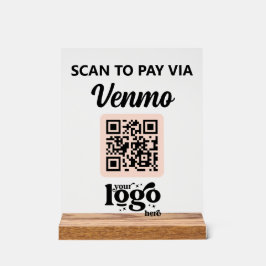 Berufliches Firmenlogo QR Code Business Pink Acrylschild