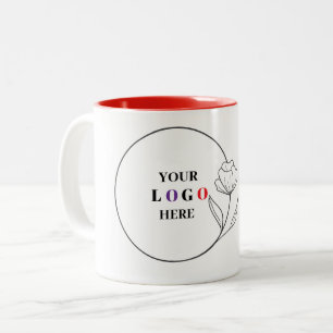 Berufliches Firmenlogo und QR-Tasse Zweifarbige Tasse