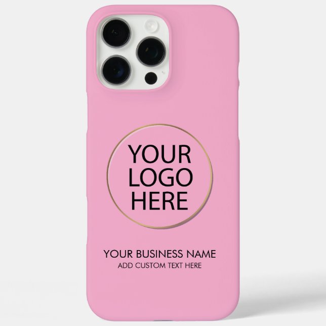 Berufliches Firmenlogo und Textfirma rosa iPhone 16 Pro Max Hülle (Rückseite)