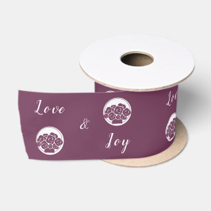Berufliches Floristisches Logo "Liebe und Freude" Satinband