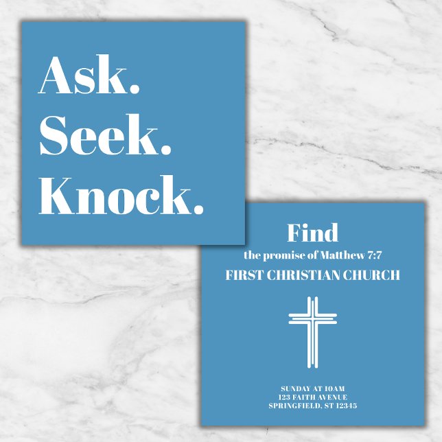 Berufliches Förderkreuz Quadratische Visitenkarte (Customize to fit your needs. Add your church or your name. Add your logo or keep the cross.)