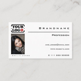 Berufliches  Foto oder Logo in klassischem Weiß Visitenkarte