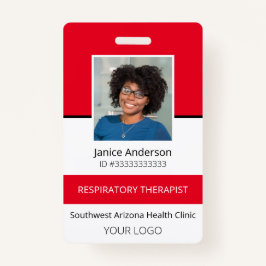 Berufliches Foto Red Employee ID-Abzeichen Ausweis