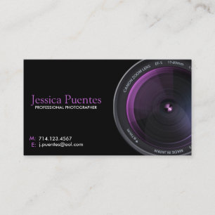 Berufliches Fotograf-Kameraobjektiv Visitenkarte