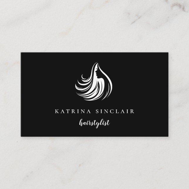 Berufliches Friseur-Salon-Logo Visitenkarte (Vorderseite)