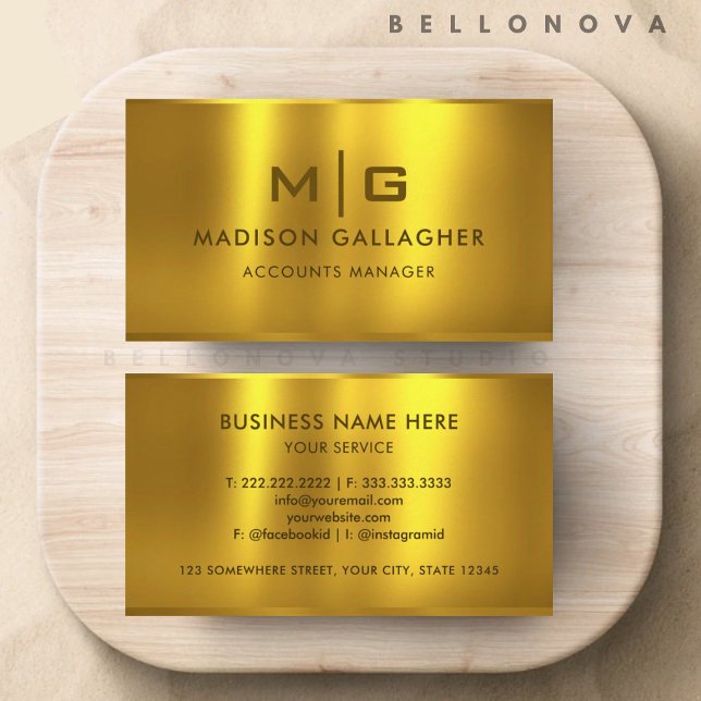 Berufliches Gelbmetall Visitenkarte (Custom Gold Yellow Metal Professional Business Card)
