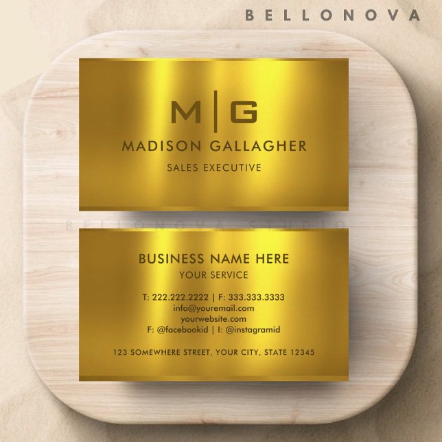 Berufliches Gelbmetall Visitenkarte (Custom Gold Yellow Metal Professional Business Card)