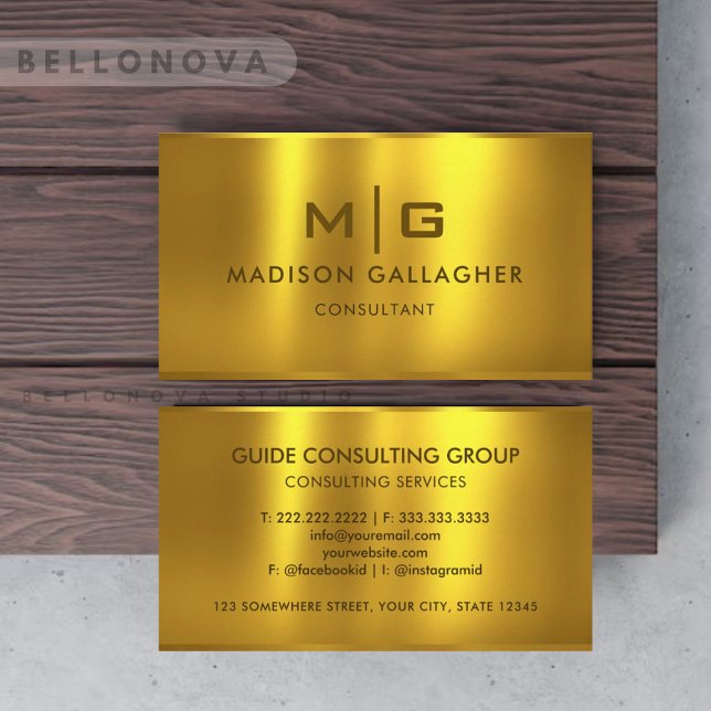 Berufliches Gelbmetall Visitenkarte (Custom Gold Yellow Metal Professional Business Card)