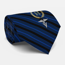 Berufliches gerahmtes Monogramm-Veterinärblau Krawatte
