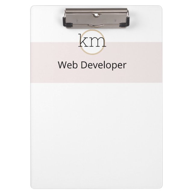 berufliches Geschäft mit rosa Ästhetik Klemmbrett (Vorderseite)