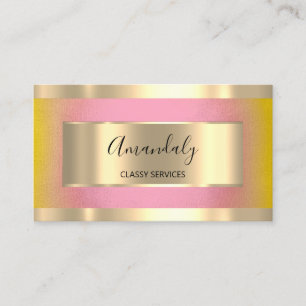 Berufliches Gold Gerahmt Elegante Gelbe Rose Visitenkarte