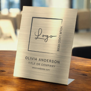 Berufliches Gold Minimalistisch Business Logo Sockelschild