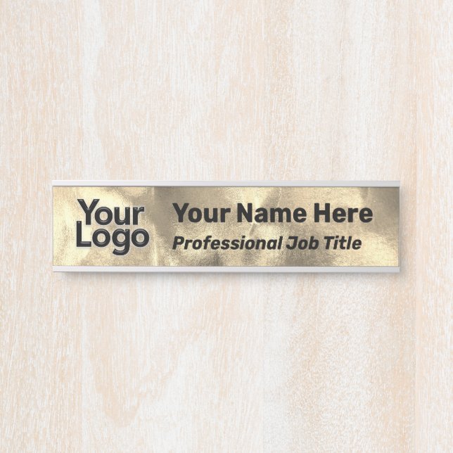 Berufliches Gold Office Decor-DIY-Logo Türschild (Vorderseite )