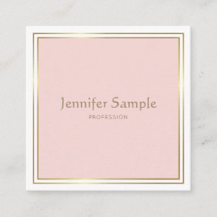 Berufliches Gold Roush Pink White Modern Luxe Quadratische Visitenkarte