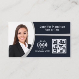 Berufliches Grau Hinzufügen des QR-Code-Fotos für  Visitenkarte