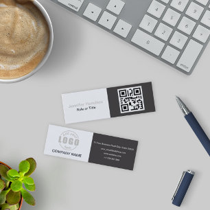 Berufliches Grau Hinzufügen Ihres QR-Logos Mini Visitenkarte