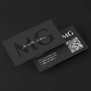 Berufliches Grau-Minimal-Marketing Visitenkarte