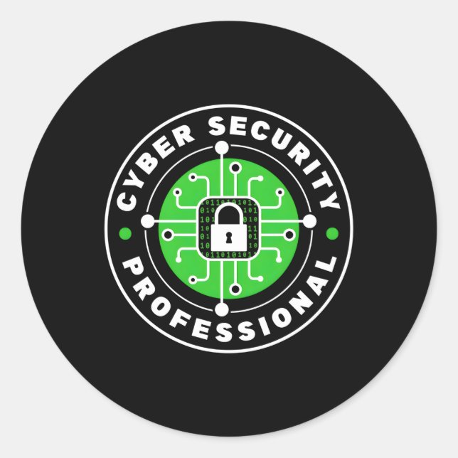 Berufliches Hacken von Cybersicherheit durch Cyber Runder Aufkleber (Vorderseite)