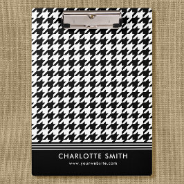 Berufliches Hahnentrittmuster Muster Schwarz-weiß Klemmbrett