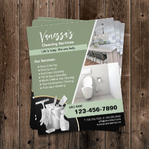 Berufliches Haus Reinigungs-Grüne Haushaltshilfe Flyer