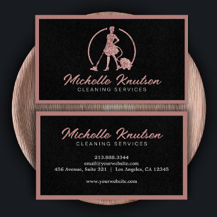 Berufliches Hausreinigungsservice Rosa Glitzer Visitenkarte