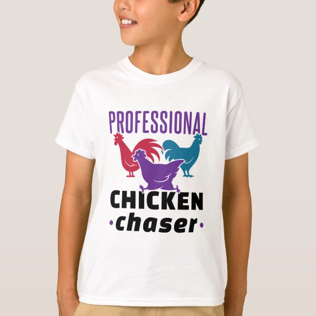 Berufliches Hühnchen Chaser Farbenfrohe Hühner T-Shirt (Vorderseite)