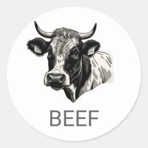 Berufliches individuelles Rindfleisch Runder Aufkleber
