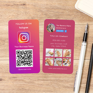 Berufliches Instagramm-Foto folgen Qr-Code Visitenkarte