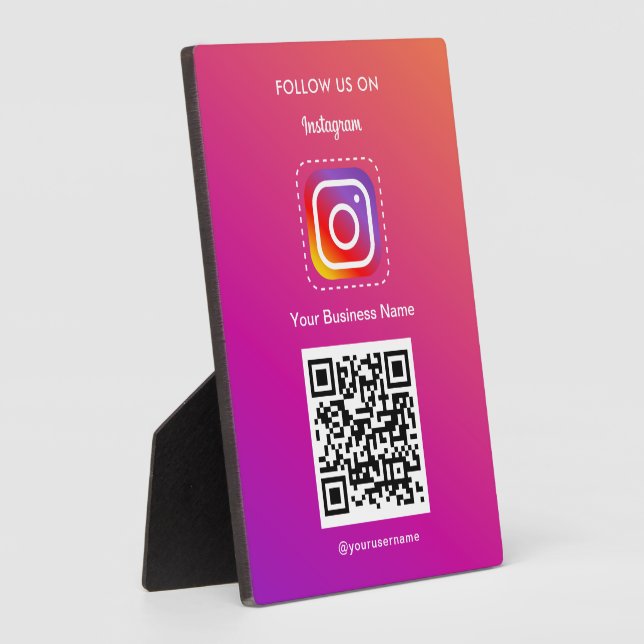 Berufliches Instagramm-Logo folgen Qr-Code Fotoplatte (Seite)