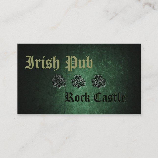 Berufliches Irish Pub Glück Kleeblatt Visitenkarte (Vorderseite)